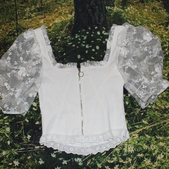 For Love and Lemons white Rawlins seamed bustier - Picture 3 of 3